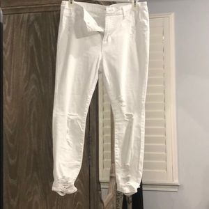Brand new without tags distressed white jeans
